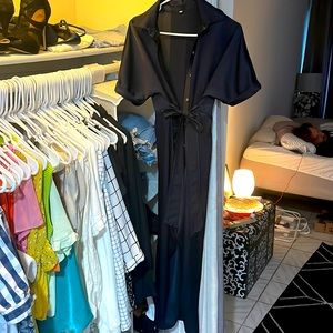 Silky deep navy dress